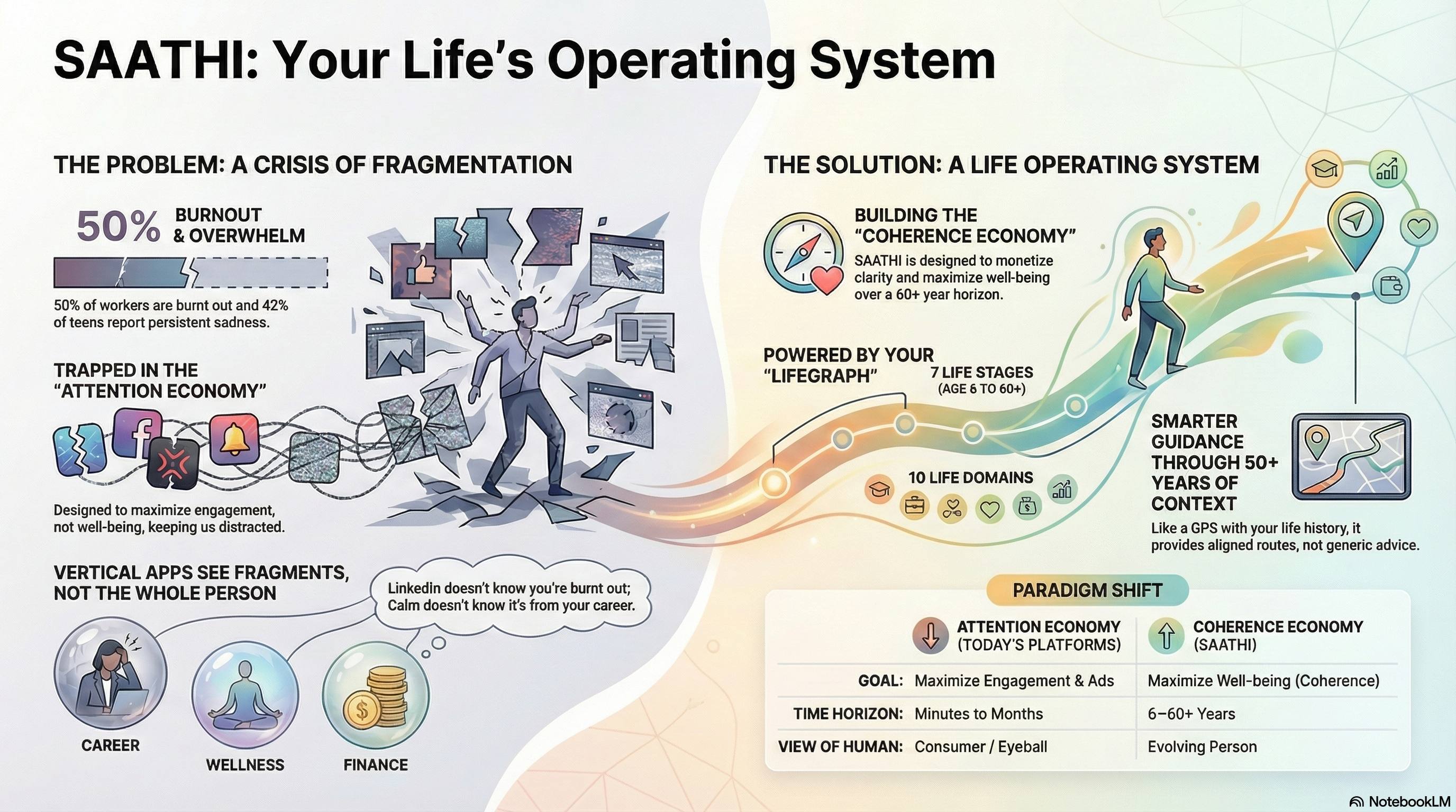 SAATHI Life Operating System - The Problem vs The Solution